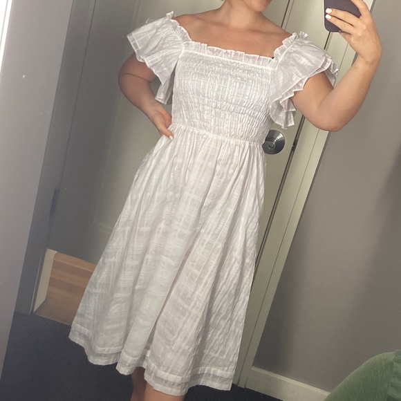 NWT: Banana Republic Smocked Ruffle Midi Dress - Picture 4 of 7